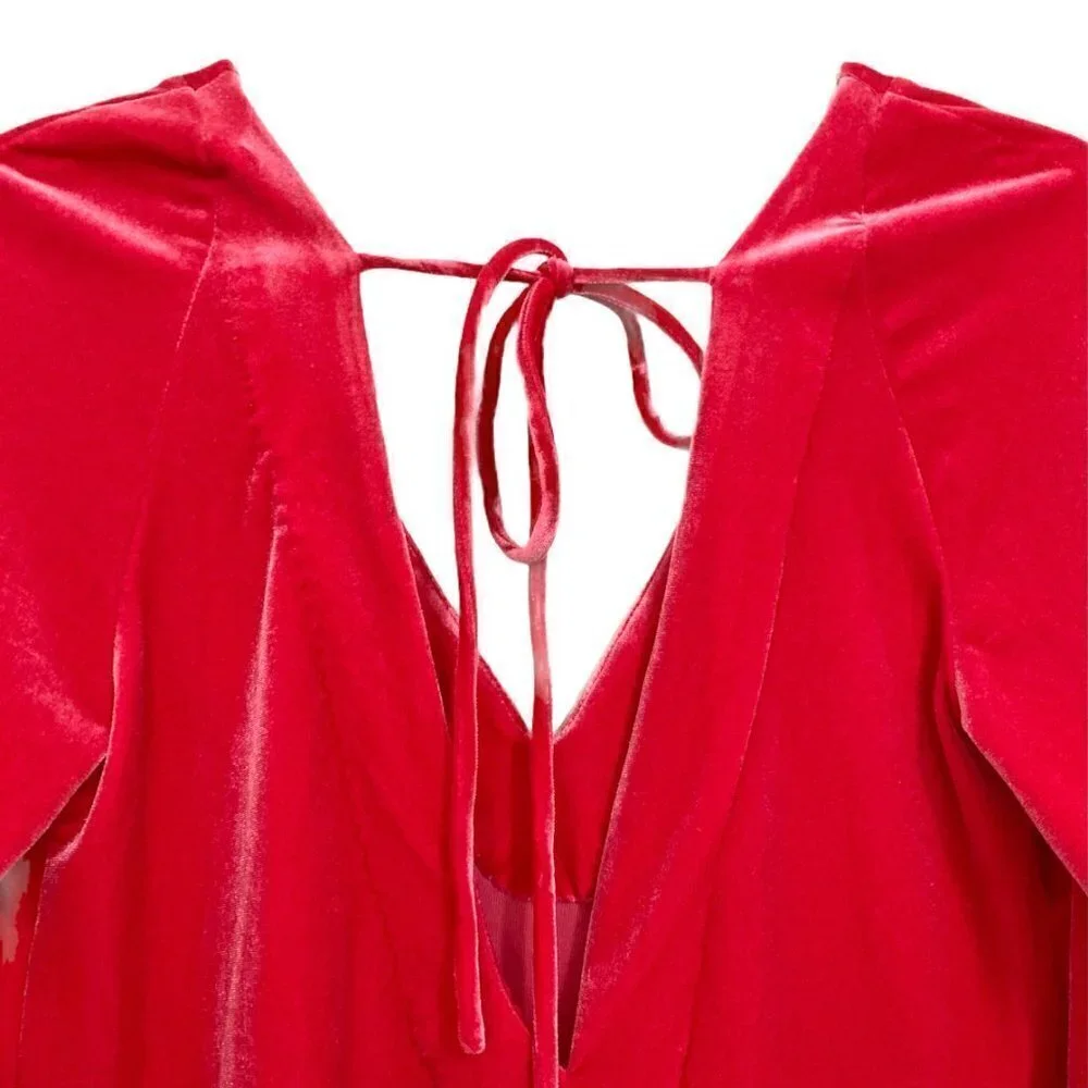 FREE PEOPLE Misha Velvet V Tie Back Dress